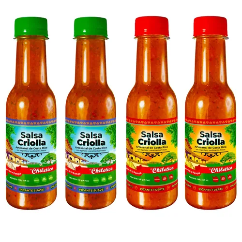 Vista 8 de Chiletico Salsa picante mediana caribeña – Paquete de 3 auténticas salsa picante costarricense – Calor equilibrado con verduras frescas y especias