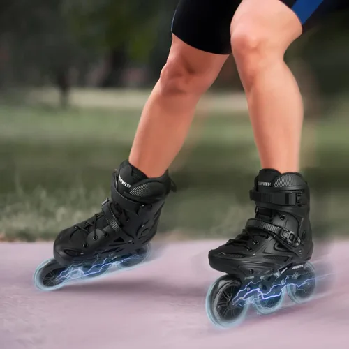 Vista 6 de Patines en línea para hombres y mujeres, patines de 3 ruedas para hombres y mujeres, patines de carreras de velocidad en línea de alto rendimiento