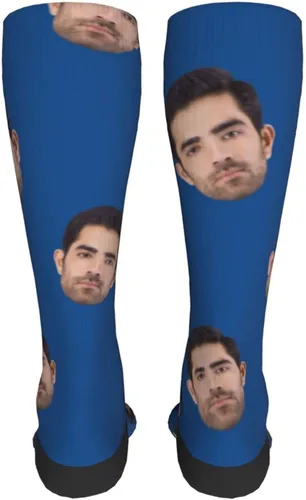 Vista 2 de Calcetines de cara de mascotas personalizados para hombres y mujeres con foto de amantes de las mascotas tamaño unisex para perro gato animales