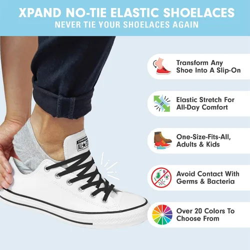 Vista 2 de Xpand Sistema de cordones sin ataduras con cordones elásticos, talla única para todos los zapatos de adultos y niños