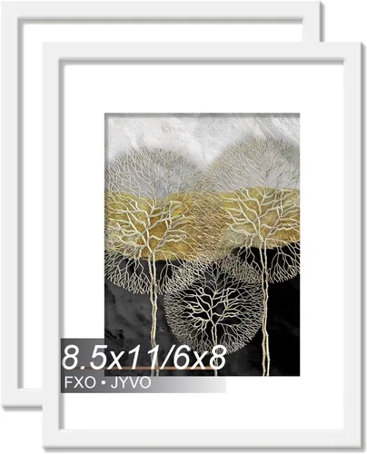 Vista 101 de Fxojyvo Marco de Fotos de 4x6, Muestra Foto de 3.5x5 con Paspartú o 4 x 6 Sin Paspartú, Liviano y de Alta Transparencia Marco de 4 por 6 para Pared