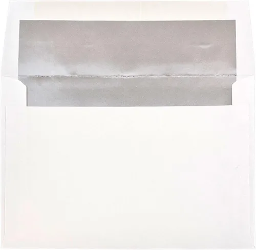 Vista 25 de JAM PAPER Sobres de invitación de papel aluminio A2 - 4 3/8 x 5 3/4 - Blanco con rojo - 50