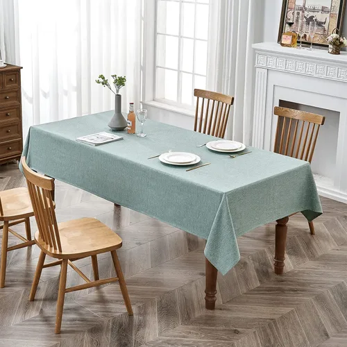 Vista 4 de BALCONY & FALCON - Mantel rectangular de estilo jacquard resistente al agua para mesa de comedor, cocina, café, fiestas de Pascua, primavera, verano