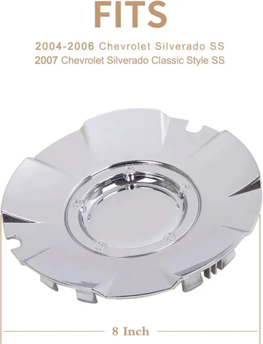 Vista 2 de TINWID 1919 Tapones centrales cromados para Chevy Silverado SS Super