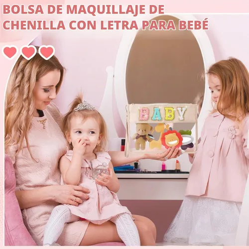 Vista 3 de Hillban Bolsa de maquillaje transparente con tema de bebé, bolsa de PVC
