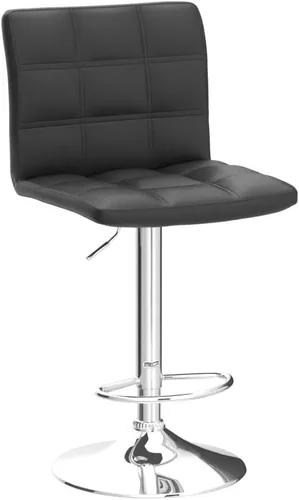Vista 5 de Leopard - Taburetes de bar ajustables de piel sintética moderna con respaldo, juego de 3, taburetes giratorios de altura de mostrador, taburetes