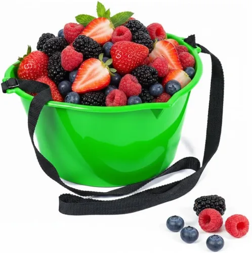 Vista 13 de Cesta de recolección de bayas - Cubo de recolección de frutas manos libres de 3L con correa ajustable (transparente)