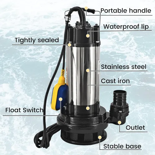 Vista 3 de Bomba de amoladora de aguas residuales de 220V 2HP con bomba