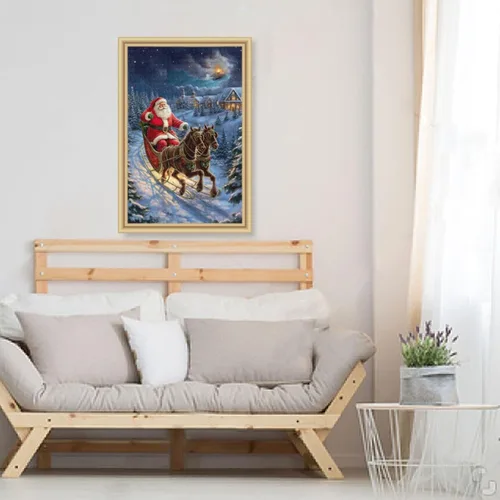 Vista 6 de Christmas Santa Claus Jigsaw Puzzles 500 Pieces for Adults with Mesh Storage Bag 2011938
