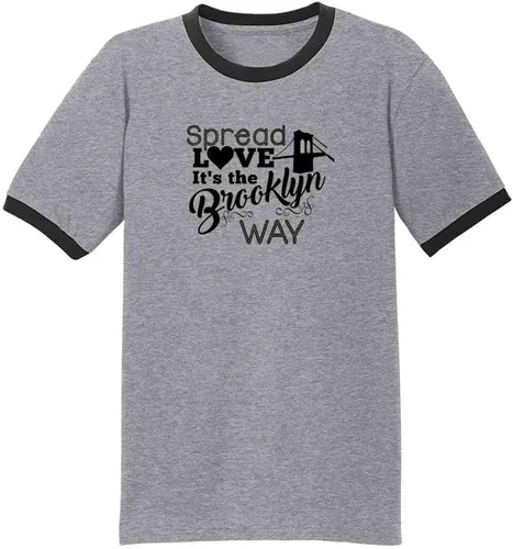 Vista 7 de Pop Threads Spread Love Its The Brooklyn Way Graphic Tee Camiseta para hombre