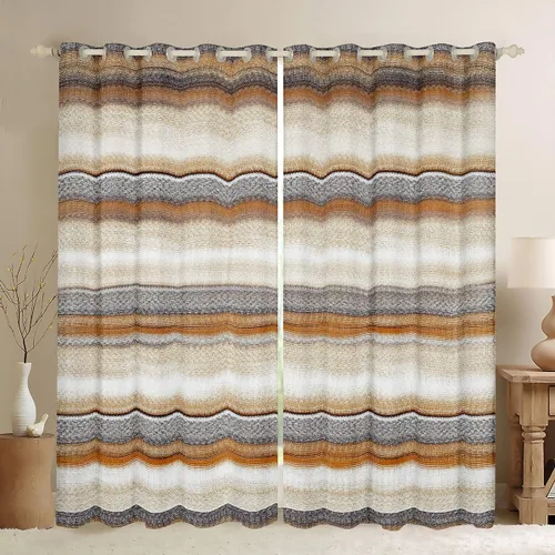 Vista 29 de Feelyou Cortinas opacas con estampado de leopardo para dormitorio, sala de estar, safari, cortinas de oscurecimiento de habitación con purpurina