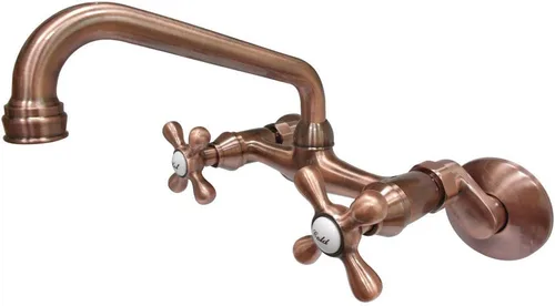 Vista 8 de Kingston Brass KS213C Kingston - Grifo de cocina con dos manijas para montaje en pared, cromo pulido