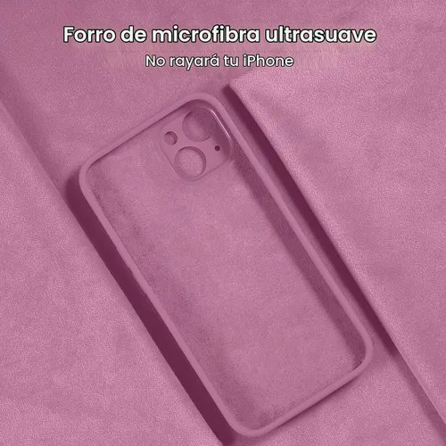 Vista 5 de FireNova Funda diseñada para iPhone 15, funda de silicona mejorada [protección de cámara] con [2 protectores de pantalla], forro interior de Lila