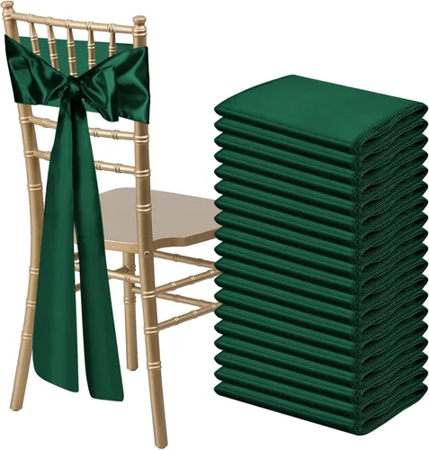 Vista 12 de 10 PCS Lazos de Satén Azul Bebé para Sillas Bandas Universales Cintas para Sillas Lazos Traseros para Bodas Fiestas Recepciones Eventos Banquetes