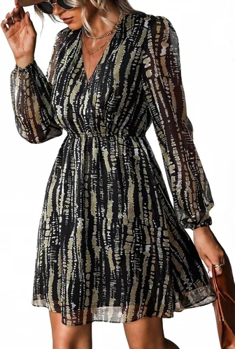 Vista 17 de CUPSHE Vestido floral de otoño para mujer, estilo bohemio, para vacaciones Borgoña Ditsy