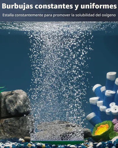 Vista 3 de Pawfly Barra Difusora de Aire para Acuario 4 Pulgadas, Burbujeador de Piedra para Tanque de Peces con Base de Plástico Cuadrada Difusor de Oxígeno