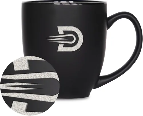 Vista 134 de Rico Industries - Taza de cerámica mate negra con grabado láser estándar de 15oz para NCAA (escuelas T & U) - Para bebidas calientes o frías