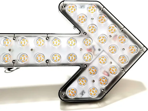 Vista 5 de CFLMYYXGS12V-24V Luz de señal de flecha LED impermeable ámbar con carcasa transparente para vehículos de construcción, barredoras, carros de agua