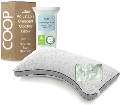 Vista 11 de Coop Home Goods Cool+ - Almohada ajustable, almohadas de espuma viscoelástica en forma de tamaño Queen Plus con gel refrescante, para espalda