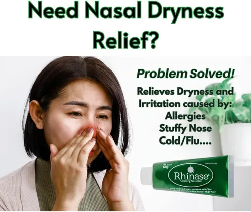 Vista 4 de Rhinase Gel nasal calmante XL 2.12 oz para la sequedad nasal por alergia (no isotónico o hipertónico), baja humedad, sangrado de nariz, nariz tapada