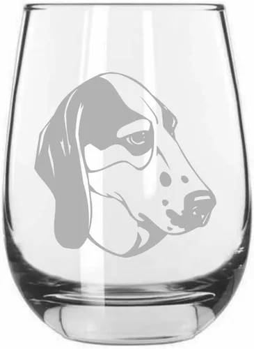 Vista 411 de Shar Pei (chino) - Vaso de vino sin tallo grabado para perro, 15.25 onzas