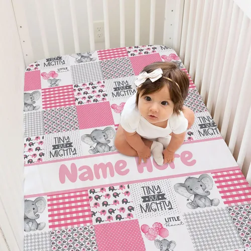 Vista 6 de Sábanas personalizadas para cuna de bebé con nombre, sábanas ajustadas para cuna de bate de béisbol personalizadas para bebés, juegos de ropa