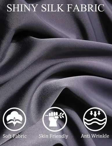 Vista 4 de COOFANDY Camisa de seda de lujo para hombre, camisa de vestir de satén de manga larga con botones brillantes, para baile de graduación, boda, fiesta