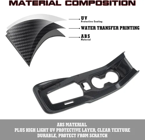 Vista 6 de x xotic tech Marco de fibra de carbono con textura de fibra de carbono, panel de palanca de cambios, cubierta compatible con Toyota Corolla