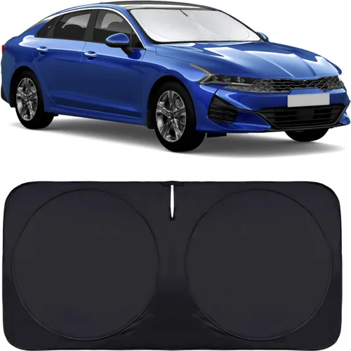 Vista 49 de Parasol para parabrisas de ajuste personalizado, cubierta para ventana delantera, visera plegable 210T, protector que bloquea los rayos ultravioleta
