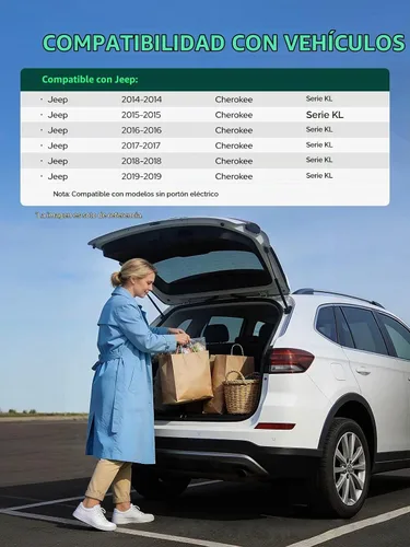 Vista 3 de YHTAUTO Juego de 2 puntales de soporte de elevación de escotilla trasera de repuesto para Jeep Cherokee 2014-2019, excepto puerta de elevación