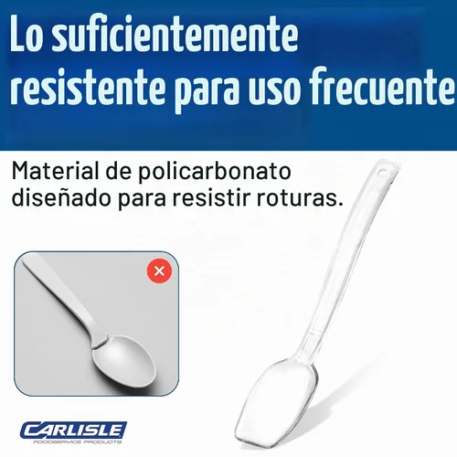 Vista 6 de Cucharas para servir Carlisle, sólidas y perforadas, para buffet/ensaladas 0.25 oz - 0.8 oz (paquete de 12 unidades), Transparente, 12