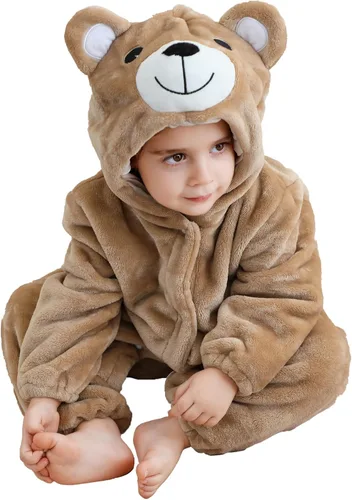 Vista 25 de Disfraz infantil de Halloween para cosplay, traje de animal con capucha para niños Mono