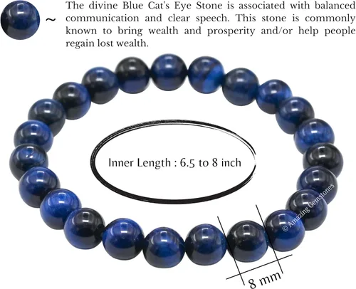 Vista 344 de Amazing Gemstone Pulsera de cristal para mujeres y hombres, pulsera de cristal curativo de protección, pulsera elástica con cuentas de piedras