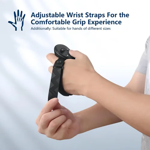 Vista 6 de AMVR Upgraded Controller Grips Cover Compatible with MetaOculus Quest 3 Accessories, with Battery Opening Cover and Knuckle Straps Protector(Not for