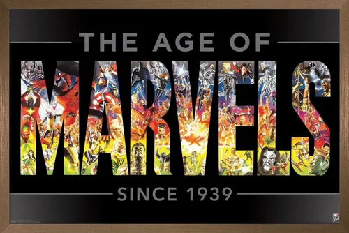 Vista 15 de Trends International Marvel Comics - Póster de pared del 80 aniversario de Marvel - Age of Marvels, 14.725 x 22.375 pulgadas, versión enmarcada