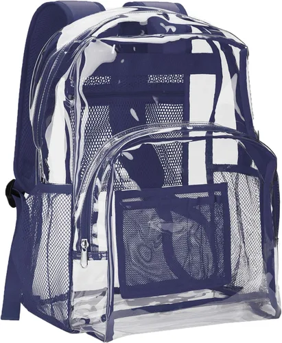 Vista 13 de Vorspack Mochila Transparente Resistente - Gran Mochila Transparente para Libros, Mochila Transparente para Trabajo Universitario, Negro, Grande
