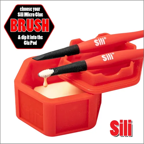 Vista 3 de Sili Kit de cepillos de pegamento con micro cepillos aplicadores de pegamento para madera y cápsula de almacenamiento para carpintería