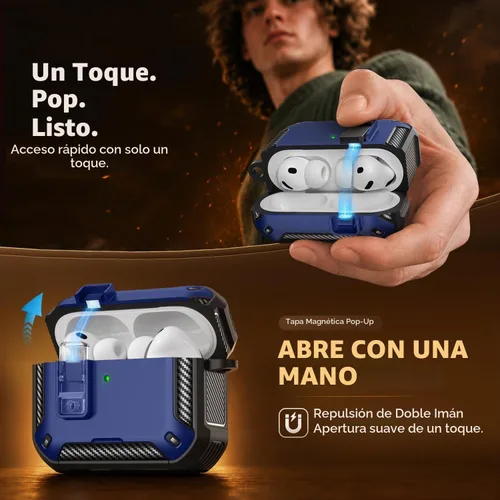 Vista 3 de Funda para AirPods Pro 3 (2025) con bloqueo seguro y soporte para teléfono, compatible con MagSafe, funda para AirPods Pro de tercera
