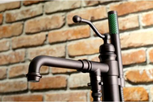 Vista 6 de Kingston Brass KS7035ABL - Grifo de bañera independiente con ducha de mano, bronce aceitado
