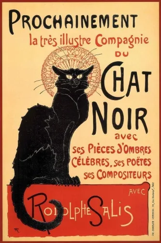 Vista 3 de Laminado Le Chat Noir The Black Cat Vintage Anuncio Vintage Ilustración Vintage Art Deco Vintage French Wall Art Nouveau 1920 Publicidad francesa