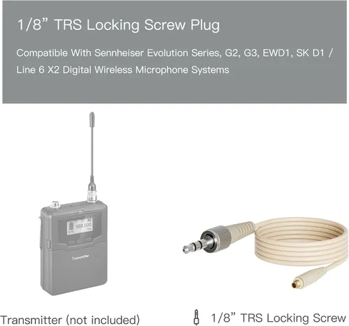 Vista 2 de Professional auricular/micrófono inalámbrico de cabeza JK MIC-J 071S para sistema inalámbrico Sennheiser – Micrófono omnidireccional – Superligero