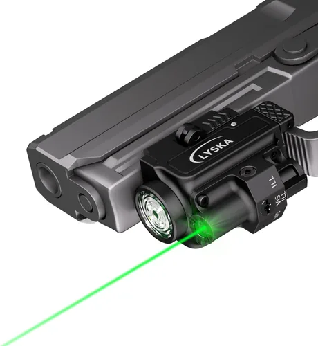 Vista 7 de Combo de luz y haz verde de pistola de 800 lúmenes para riel Picatinny, linterna LED compacta recargable con función estroboscópica