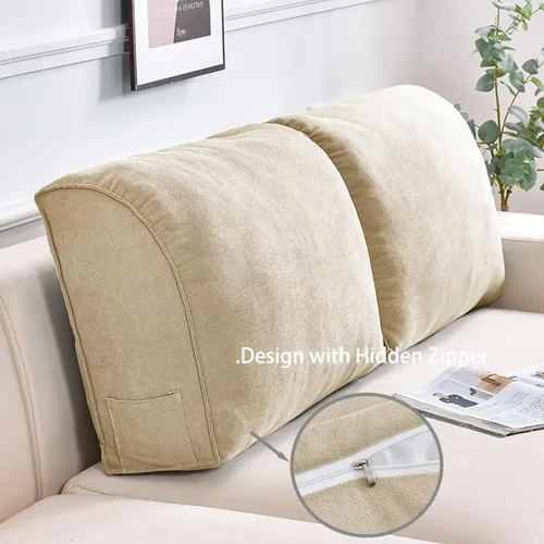 Vista 6 de Almohada de lectura para cabecero, almohada de cuña, triangular, suave, para cabecero, cojín de apoyo para el respaldo del sofá cama, almohadas