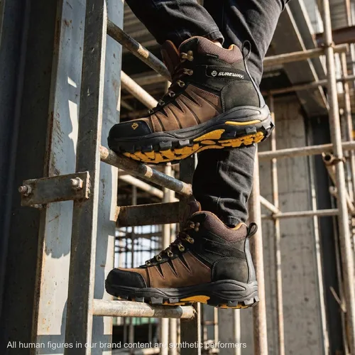 Vista 3 de SUREWAY Men's 6" Waterproof Work Boots - Soft Toe,Leather Lace Up,EH Rated, Slip Resistant Outsole for Construction, Roofing & Hunting Work Boots