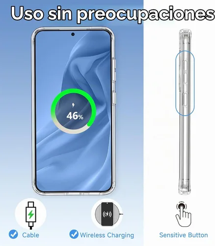 Vista 6 de USLAI Funda para Samsung Galaxy S24 Plus, antiamarilleo, transparente