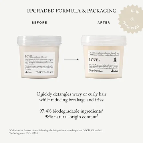Vista 3 de Davines LOVE/Curl Conditioner, Elasticizing & Taming Formula for Wavy or Curly Hair - Protein-Rich Treatment Enhances Volume, Softness & Control