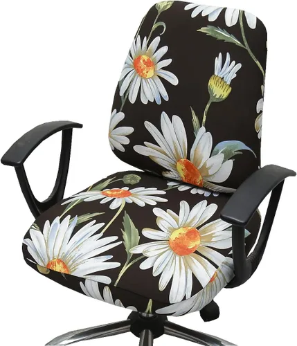 Vista 17 de XNN Funda para silla de oficina de computadora, fundas universales elásticas para sillas giratorias (A)