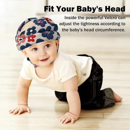 Vista 7 de Protector de cabeza de bebé para gatear caminando, casco de bebé ajustable sin golpes y cojín suave, gorra de seguridad infantil para niños que