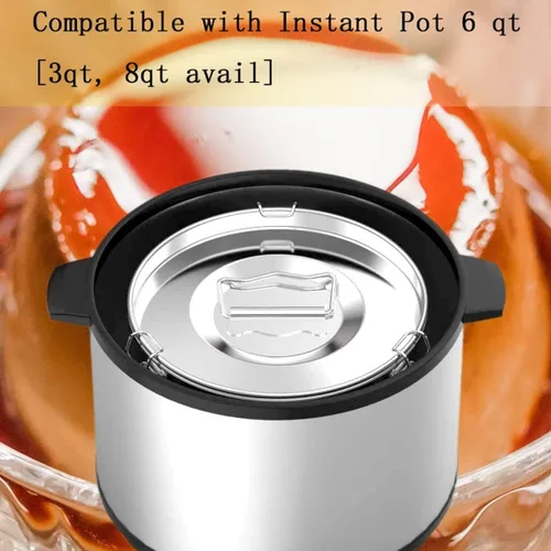 Vista 8 de Molde de flan con tapa, molde de acero inoxidable con asa, 1.5 cuartos de galón de gran capacidad, máquina de flan flanera de flanera de gran