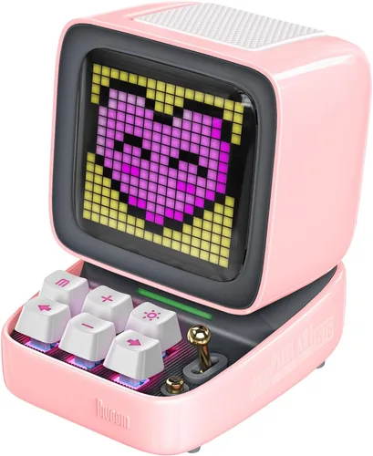 Vista 13 de Divoom Ditoo - Altavoz Bluetooth retro de arte pixelado con pantalla frontal de 16X16 LED controlada por aplicación (color negro)